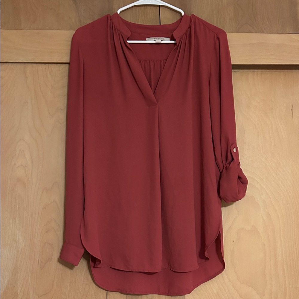 LOFT Women's Blouse in Brick Red